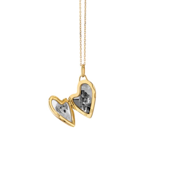 Monica Rich Kosann Yellow Gold Petite Slim Heart Locket Necklace, 17