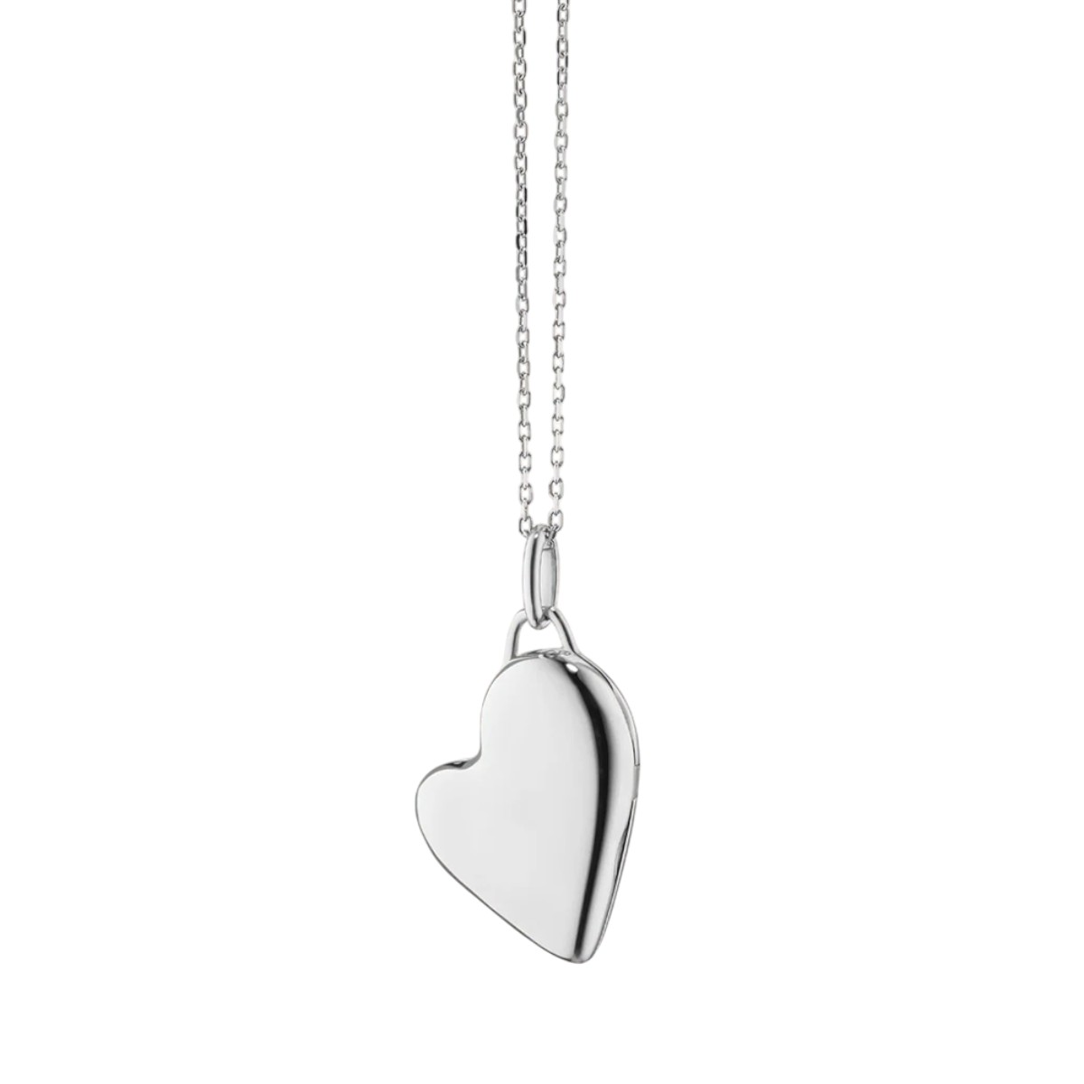 Monica Rich Kosann Petite Slim Sterling Silver Heart Locket Necklace, 18
