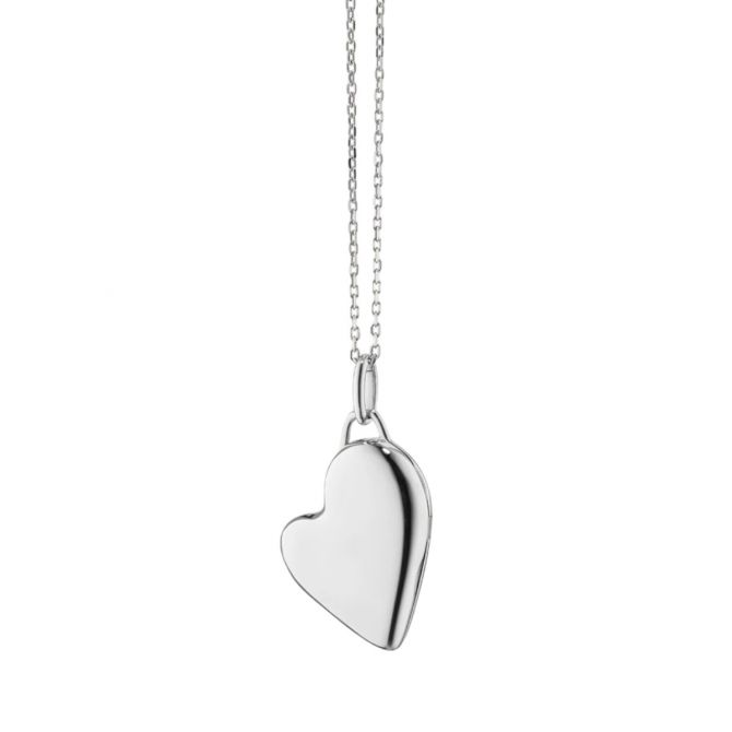 Monica Rich Kosann Petite Slim Sterling Silver Heart Locket Necklace, 18"