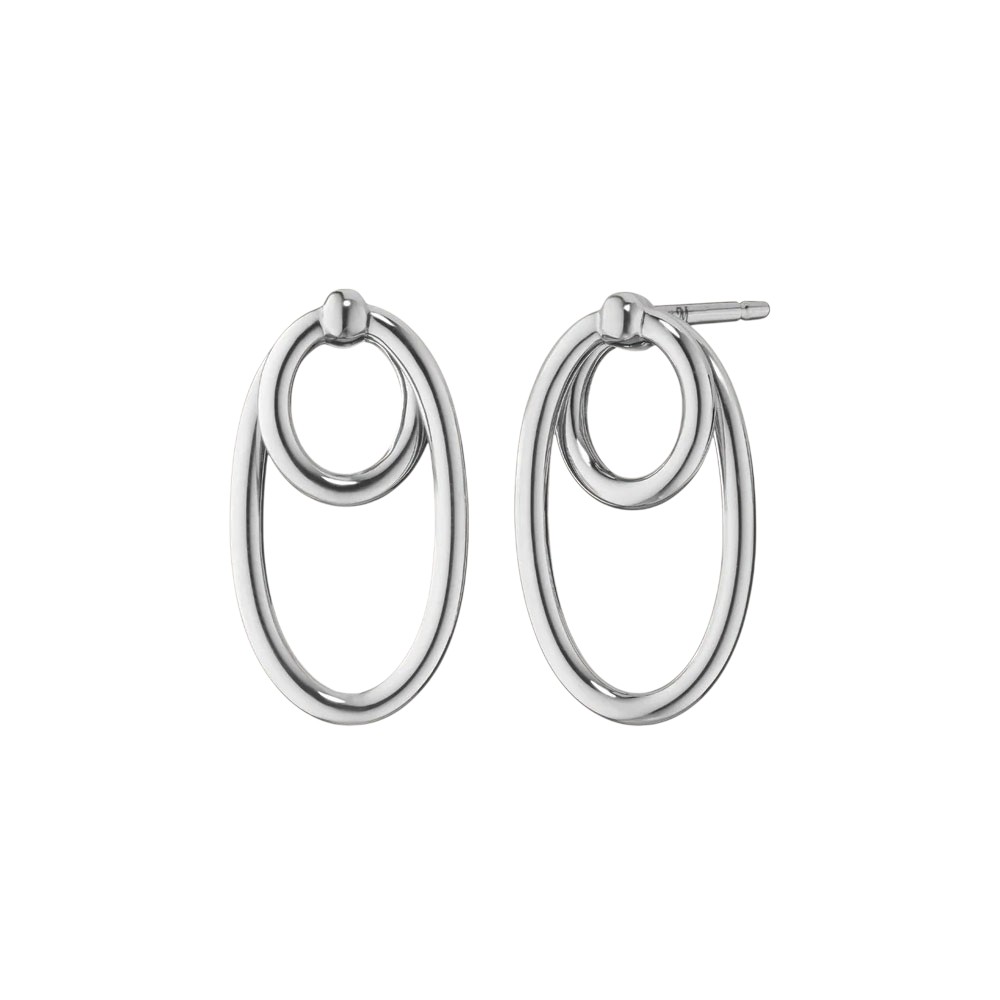 Monica Rich Kosann Sterling Silver Double Oval Infinity Loop Earrings