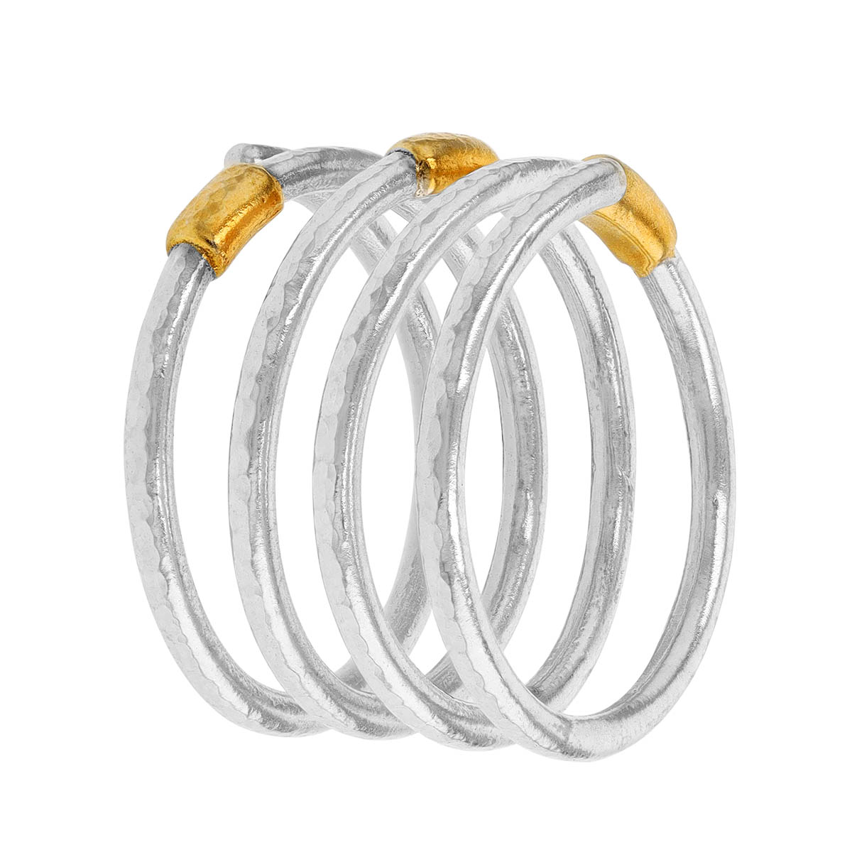 Gurhan Sterling Silver Wrap Ring with Yellow Tone Stations