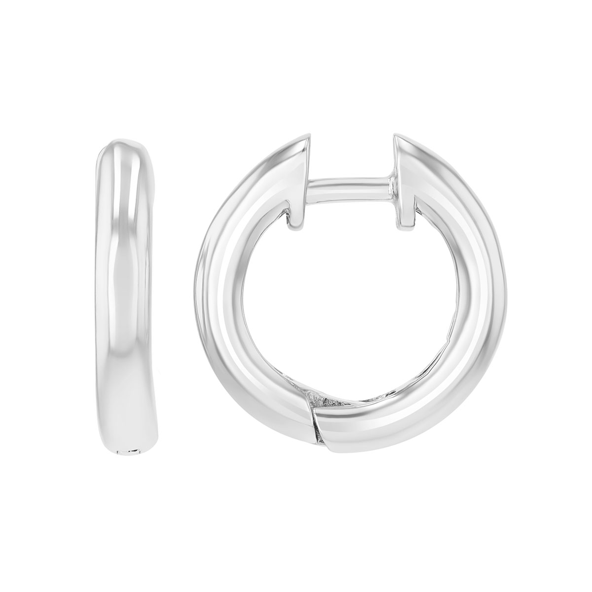 Sterling Silver Huggie Hoop Earrings, 13.5 mm