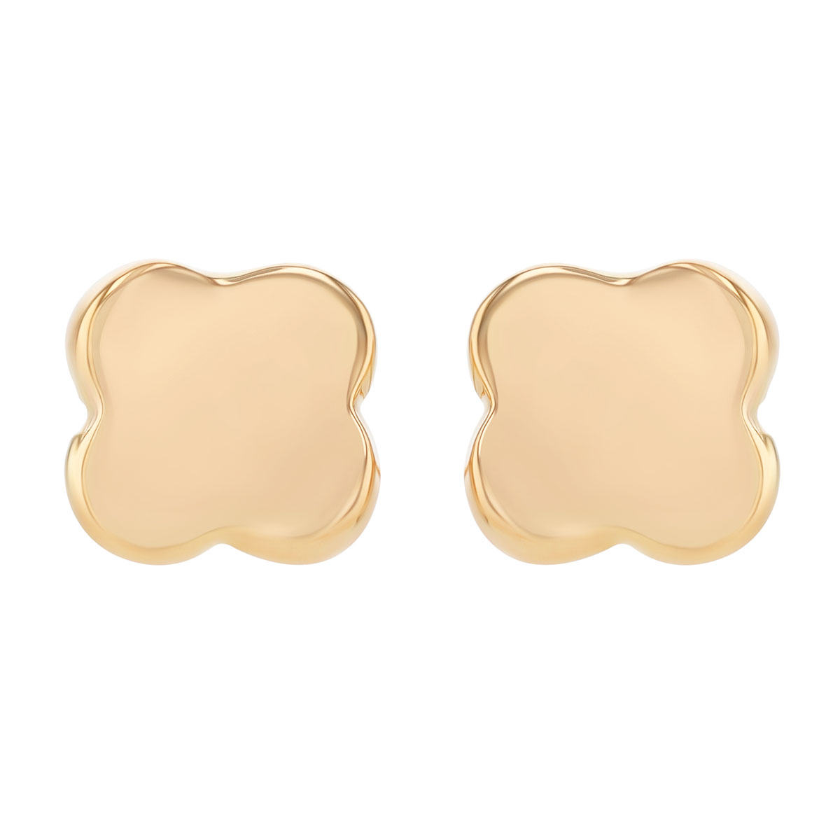 Yellow Gold Quarterfoil Stud Earrings