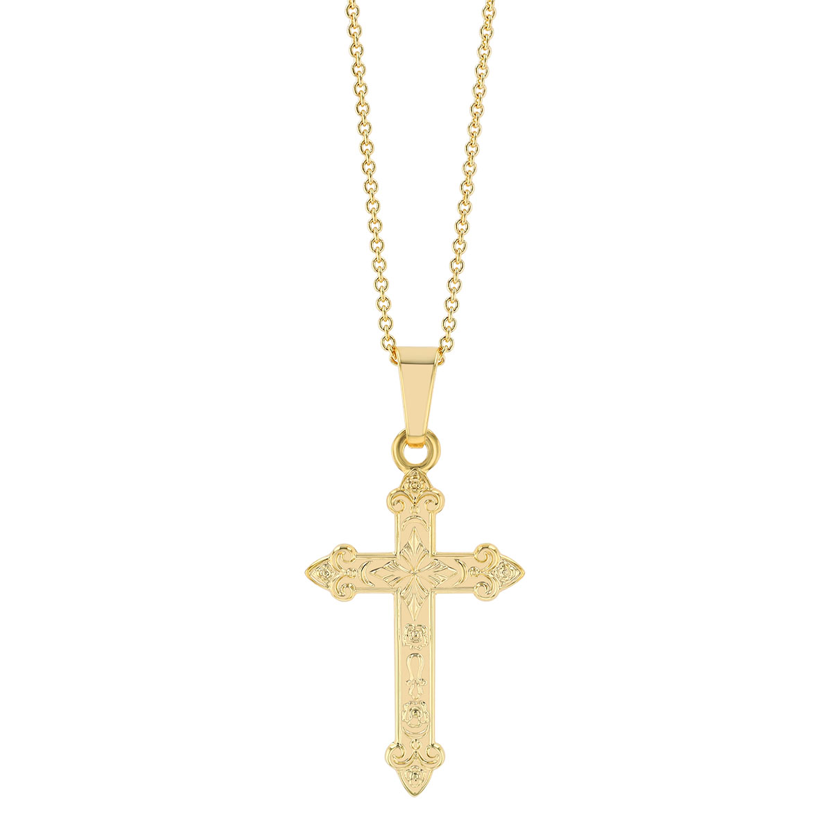 Yellow Gold Cross Pendant, 18