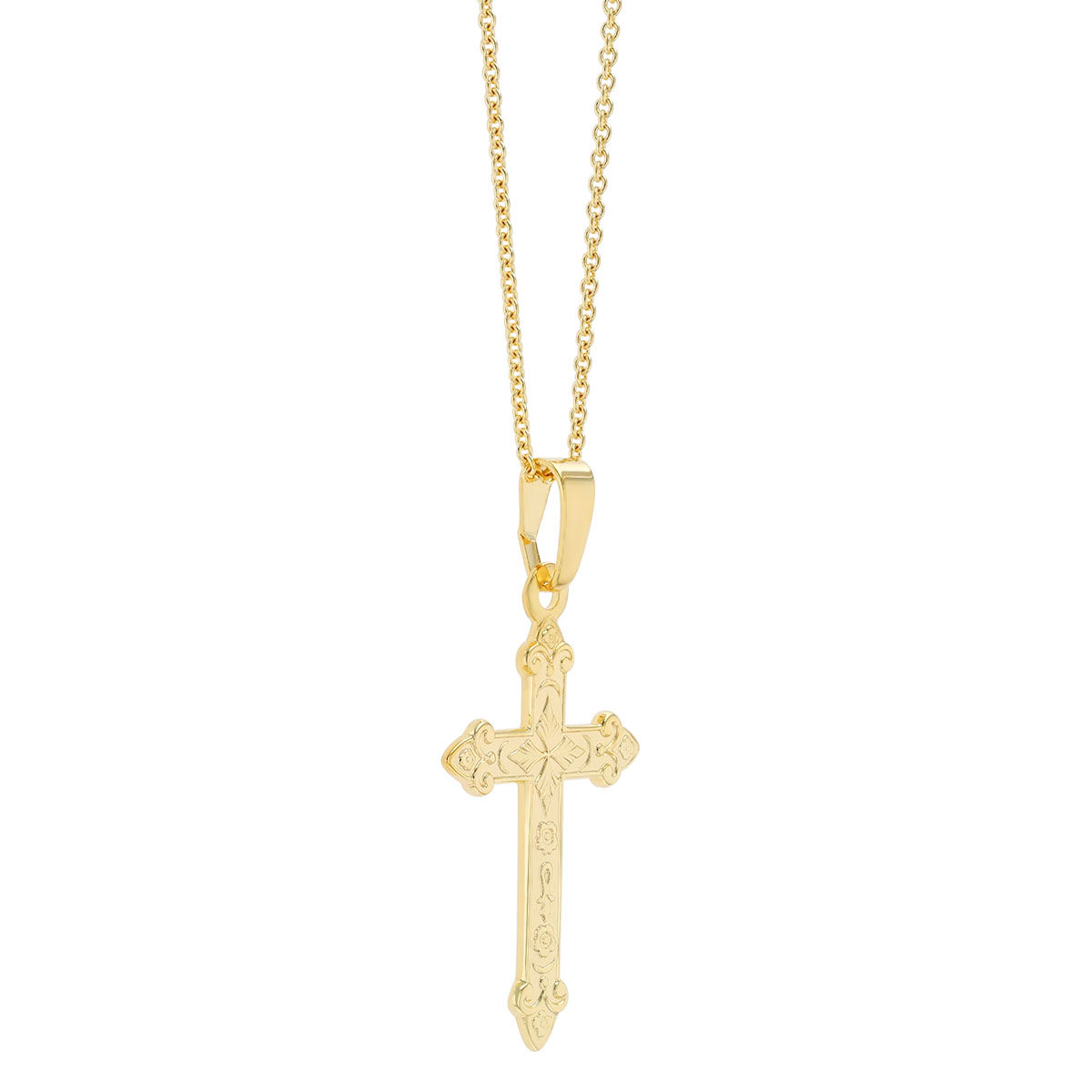 Yellow Gold Cross Pendant, 18