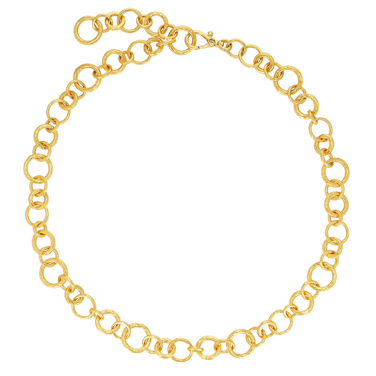 Gurhan Hoopla Yellow Gold Multi-Size Round Link Chain Necklace, 20
