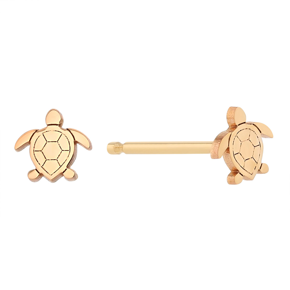 Zoe Chicco Dainty Yellow Gold Turtle Stud Earrings