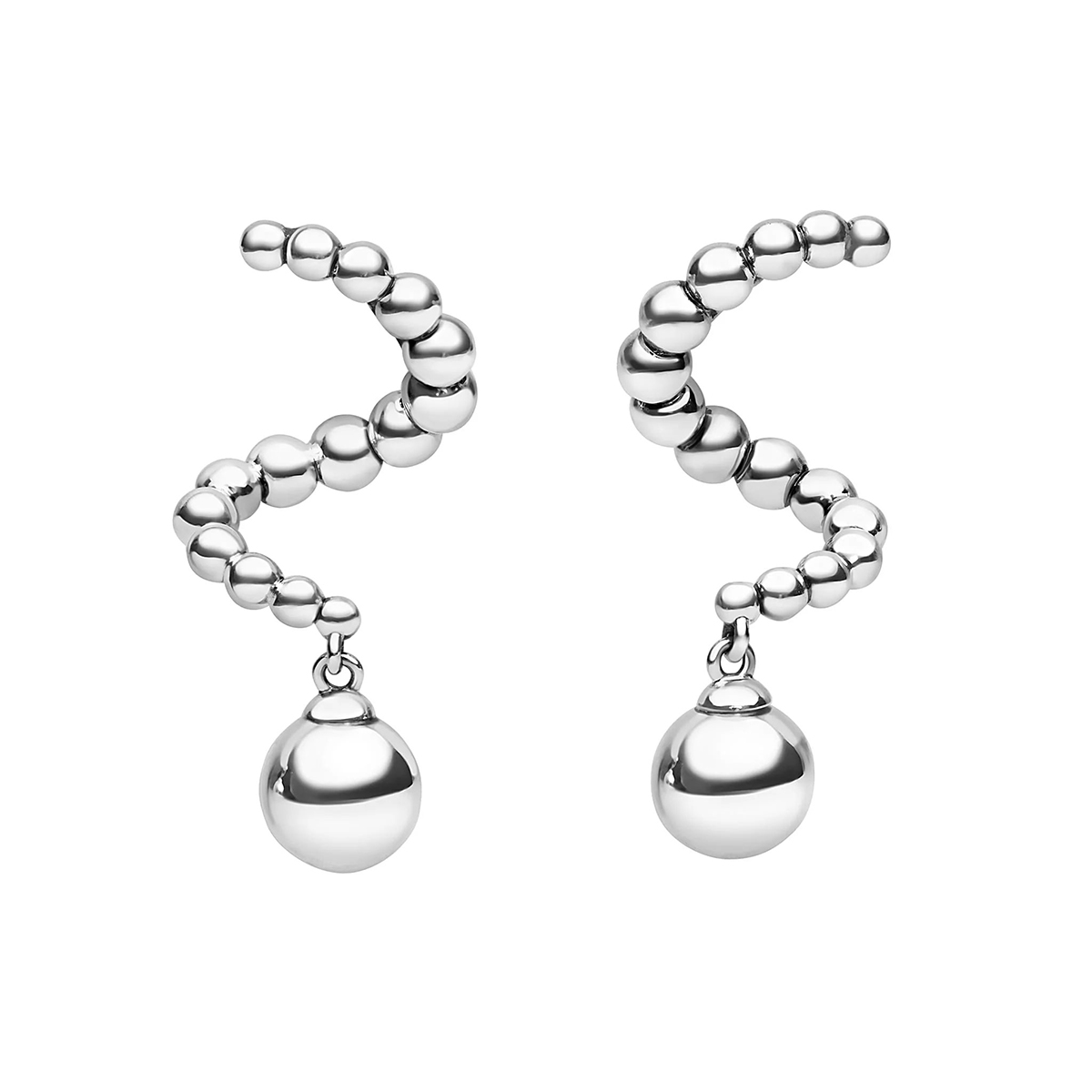 LAGOS Caviar Bubbly Sterling Silver Beaded Swirl Drop Earrings