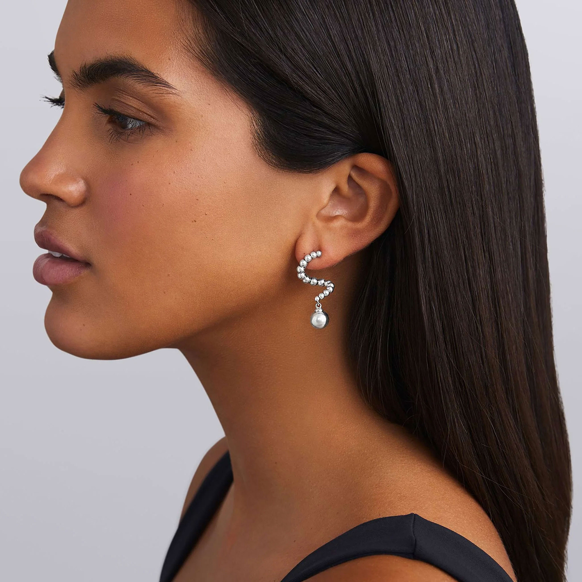 LAGOS Caviar Bubbly Sterling Silver Beaded Swirl Drop Earrings