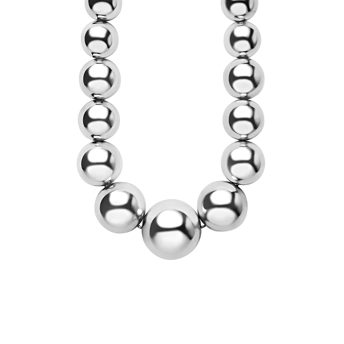 LAGOS Caviar Bubbly Large Sterling Silver Graduated Bead Necklace, 18