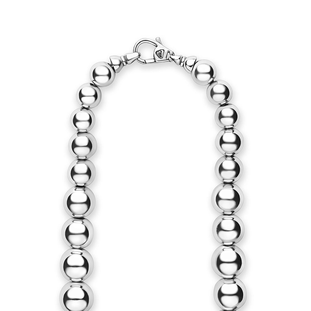 LAGOS Caviar Bubbly Large Sterling Silver Graduated Bead Necklace, 18