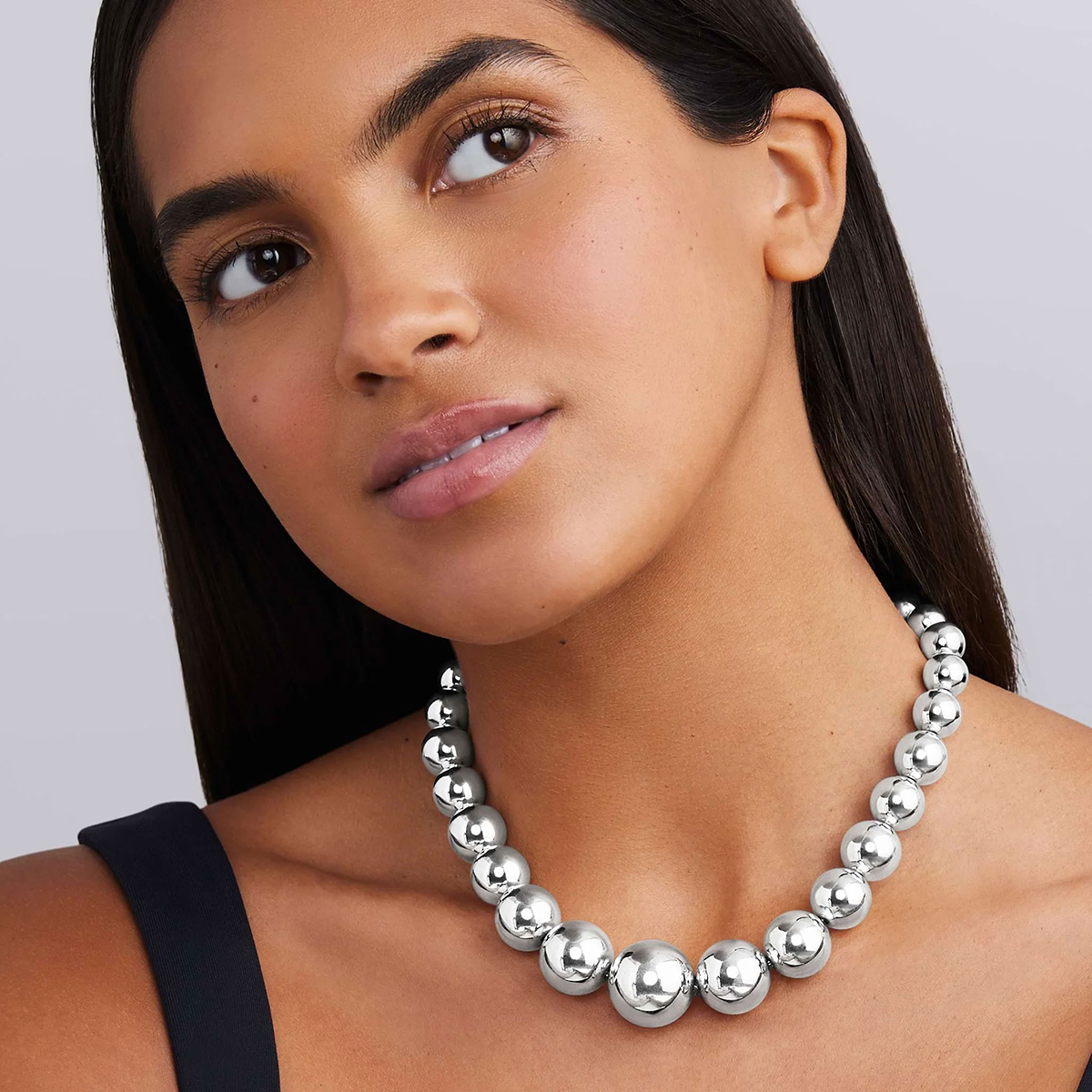 LAGOS Caviar Bubbly Large Sterling Silver Graduated Bead Necklace, 18