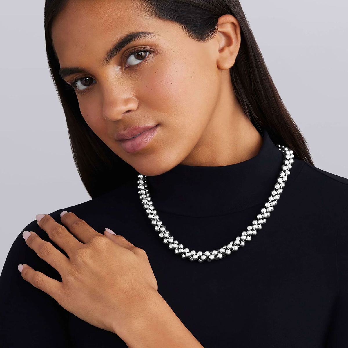 LAGOS Caviar Bubbly Sterling Silver Beaded Cluster Necklace, 20