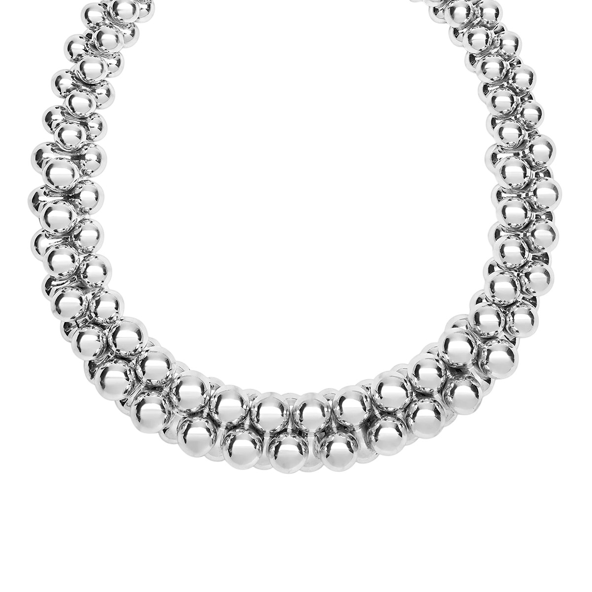 LAGOS Caviar Bubbly Sterling Silver Beaded Cluster Statement Necklace, 18