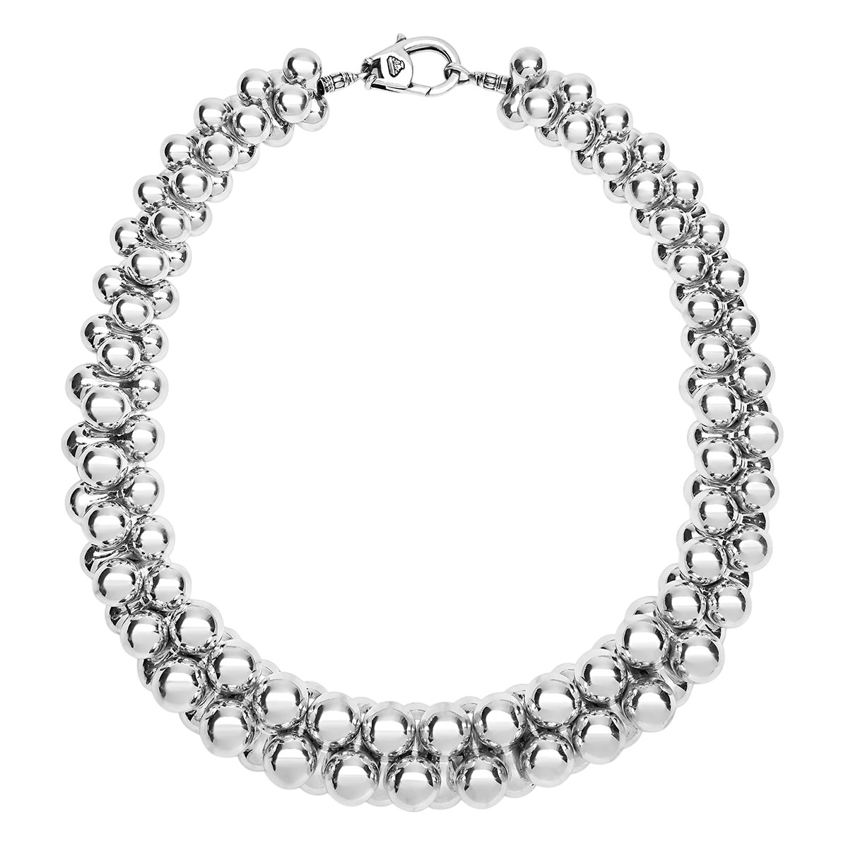 LAGOS Caviar Bubbly Sterling Silver Beaded Cluster Statement Necklace, 18
