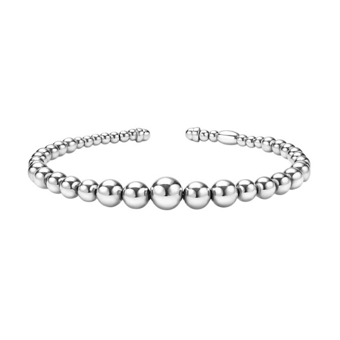 LAGOS Caviar Bubbly Sterling Silver Beaded Cuff Bracelet, 7"