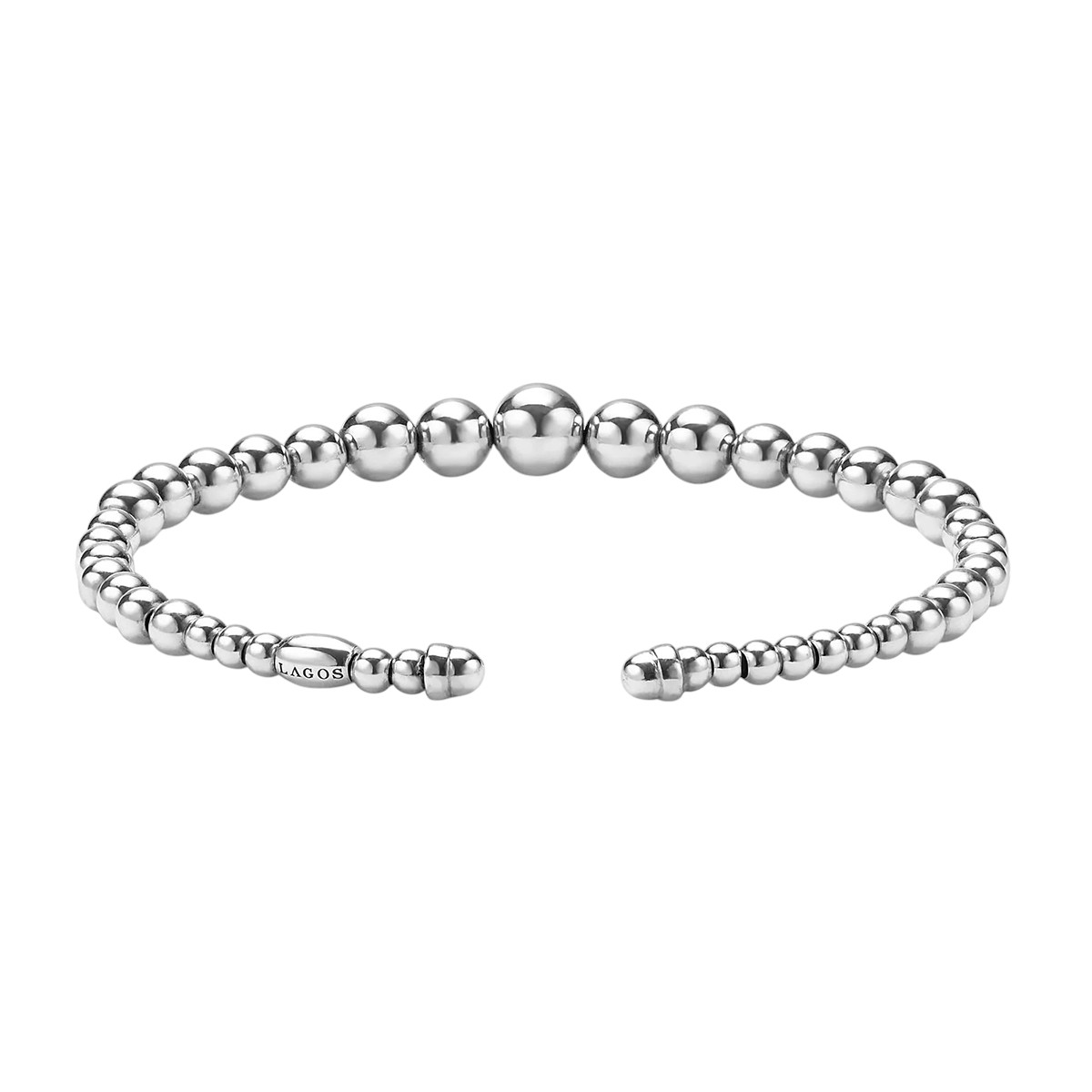 LAGOS Caviar Bubbly Sterling Silver Beaded Cuff Bracelet, 7