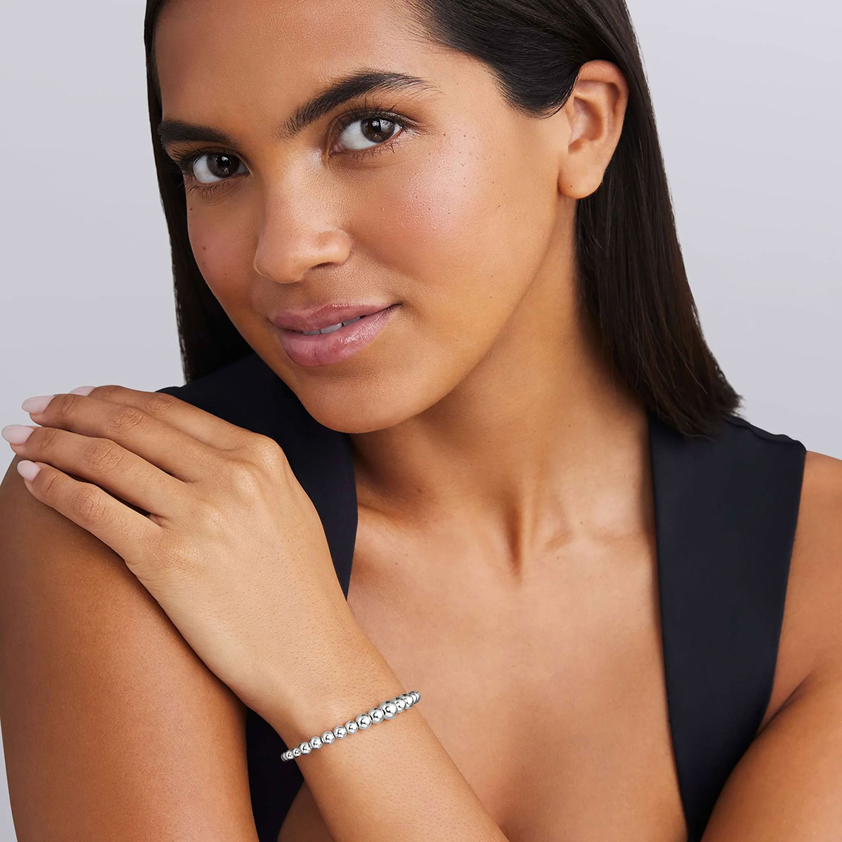 LAGOS Caviar Bubbly Sterling Silver Beaded Cuff Bracelet, 7