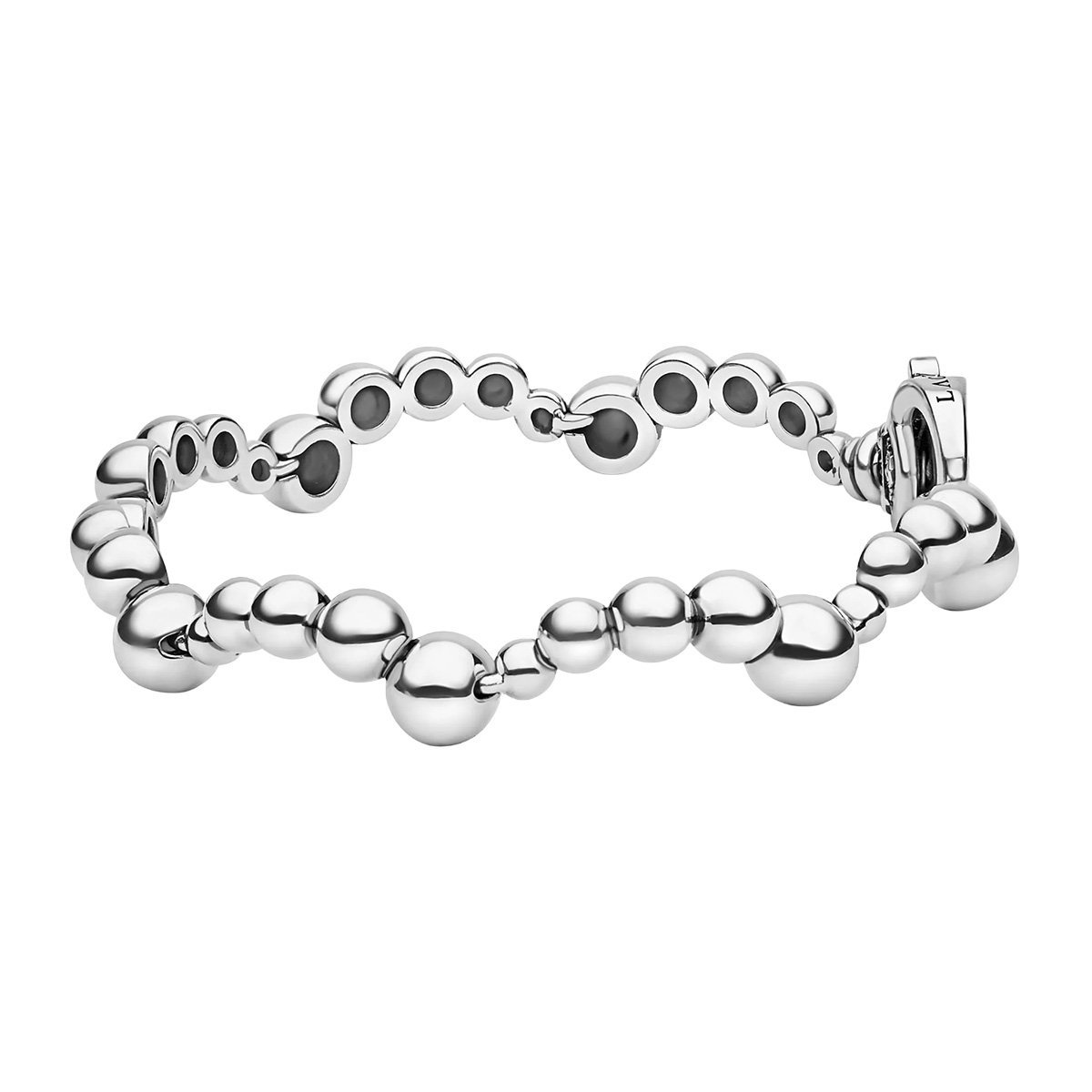 LAGOS Caviar Bubbly Sterling Silver Beaded Scalloped Bracelet, 7
