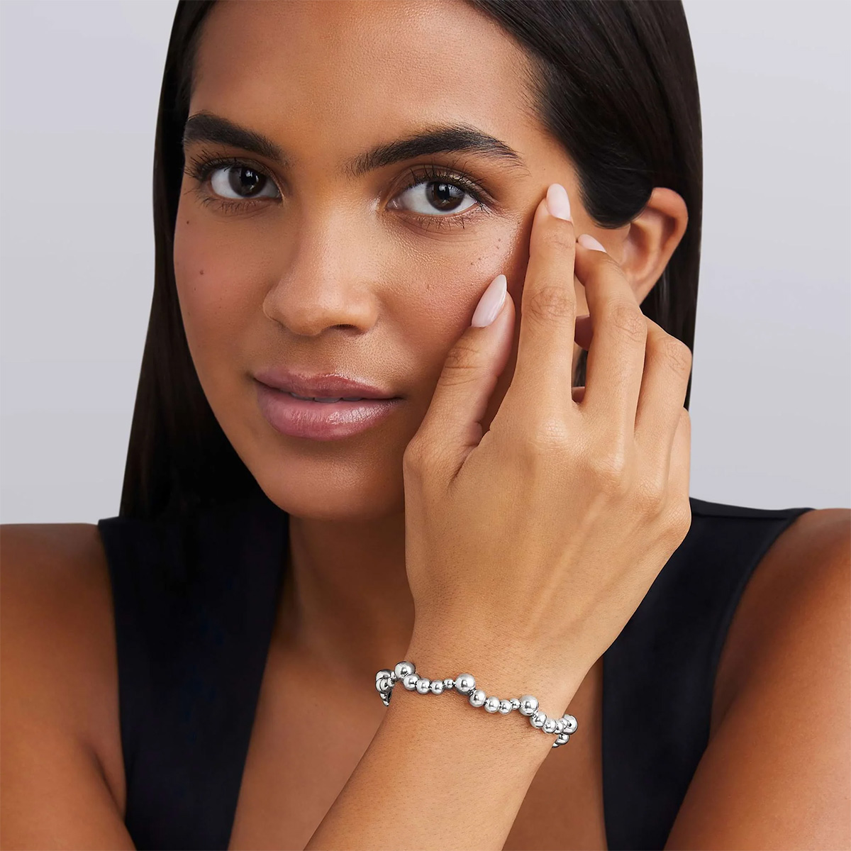 LAGOS Caviar Bubbly Sterling Silver Beaded Scalloped Bracelet, 7