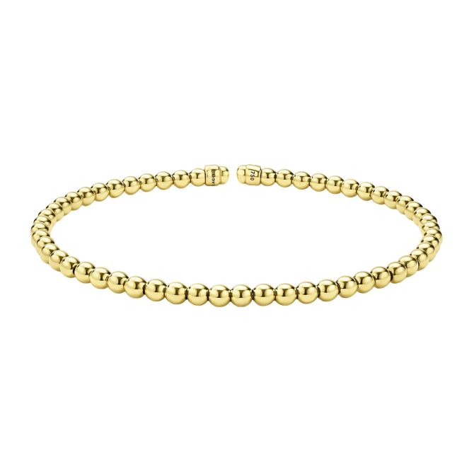 LAGOS Caviar Gold Yellow Gold Beaded Cuff Bracelet, 3 mm