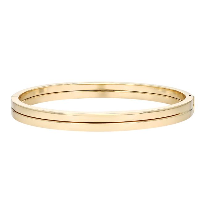 Yellow Gold Double Layered Bangle Bracelet