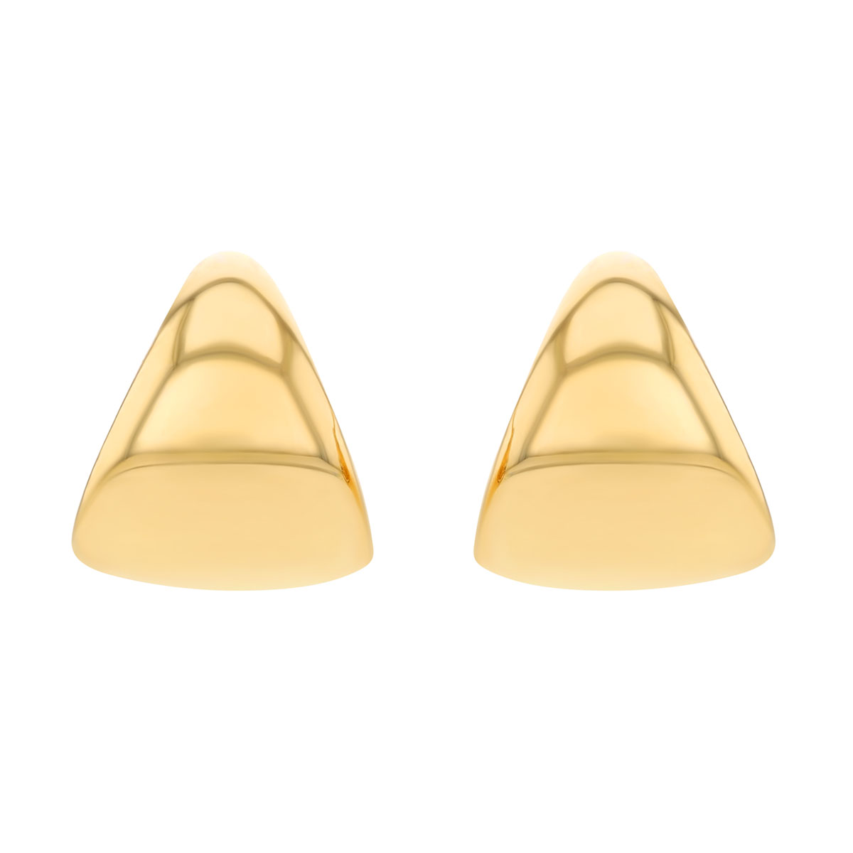 Yellow Gold Wide Tapered Huggie Hoop Earrings