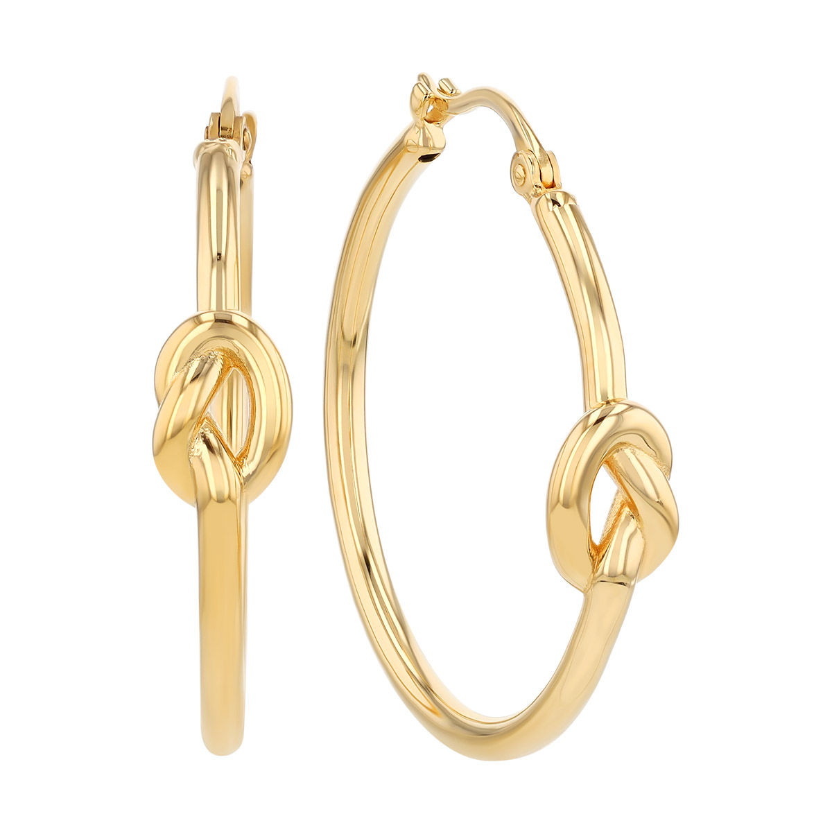 Yellow Gold Knot Hoop Earrings