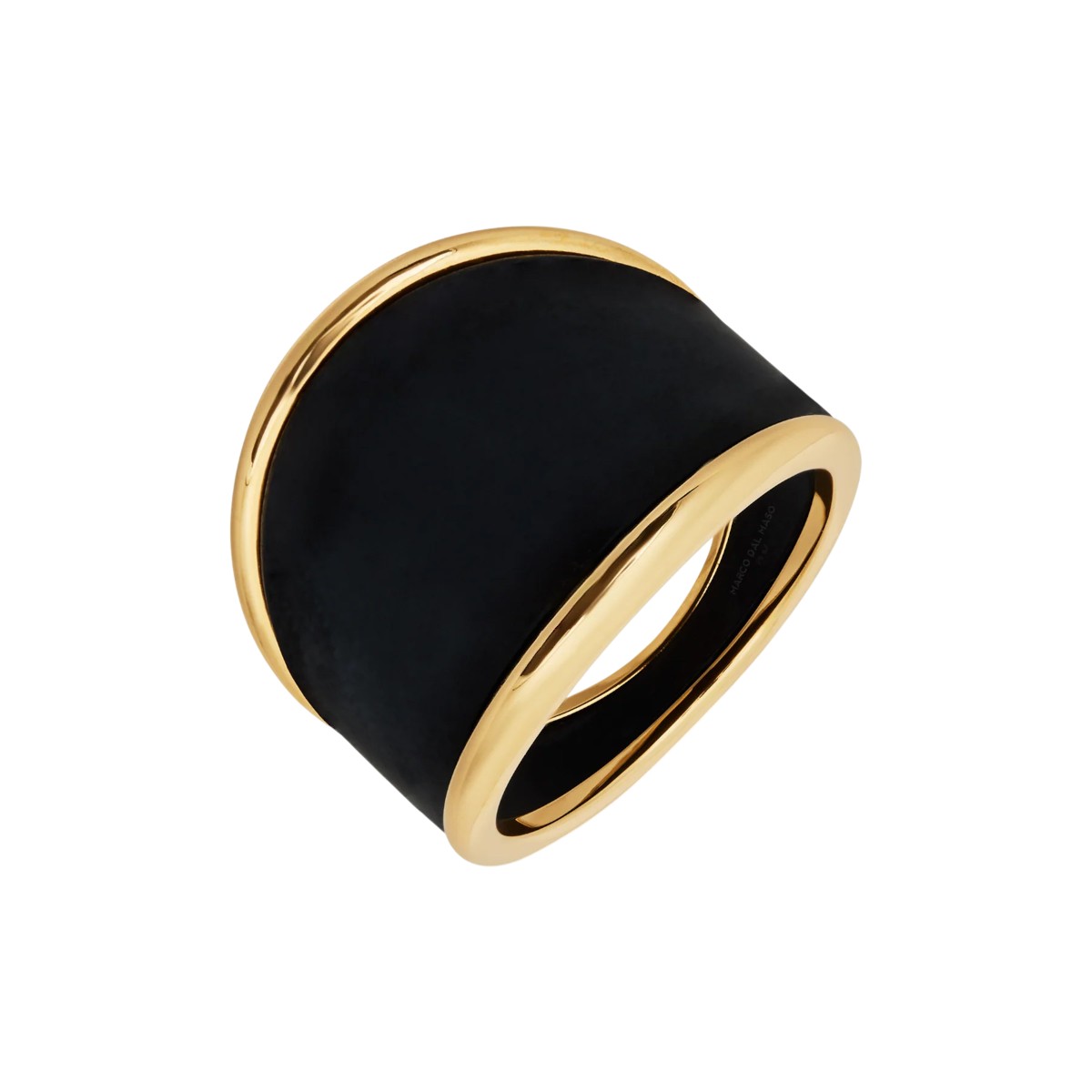 Marco Dal Maso Black Titanium & Yellow Gold Edge Ring