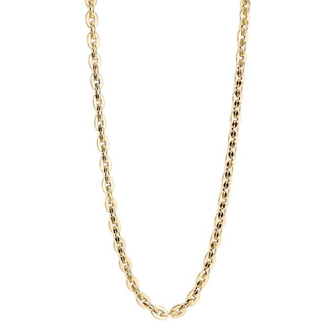 Yellow Gold Oval Link Chain Necklace, 18"