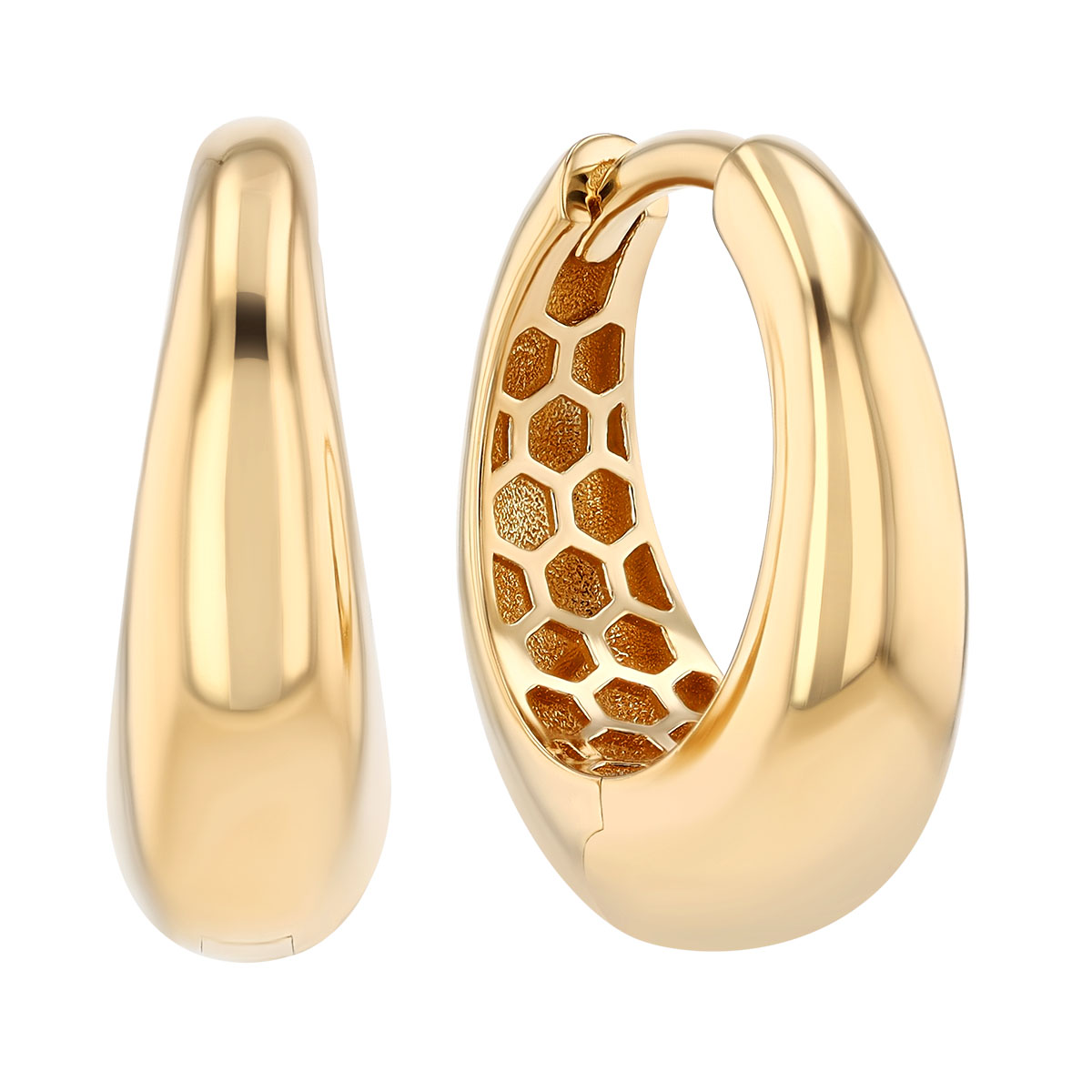Zoe Chicco Yellow Gold Puffed Huggie Hoop Earrings