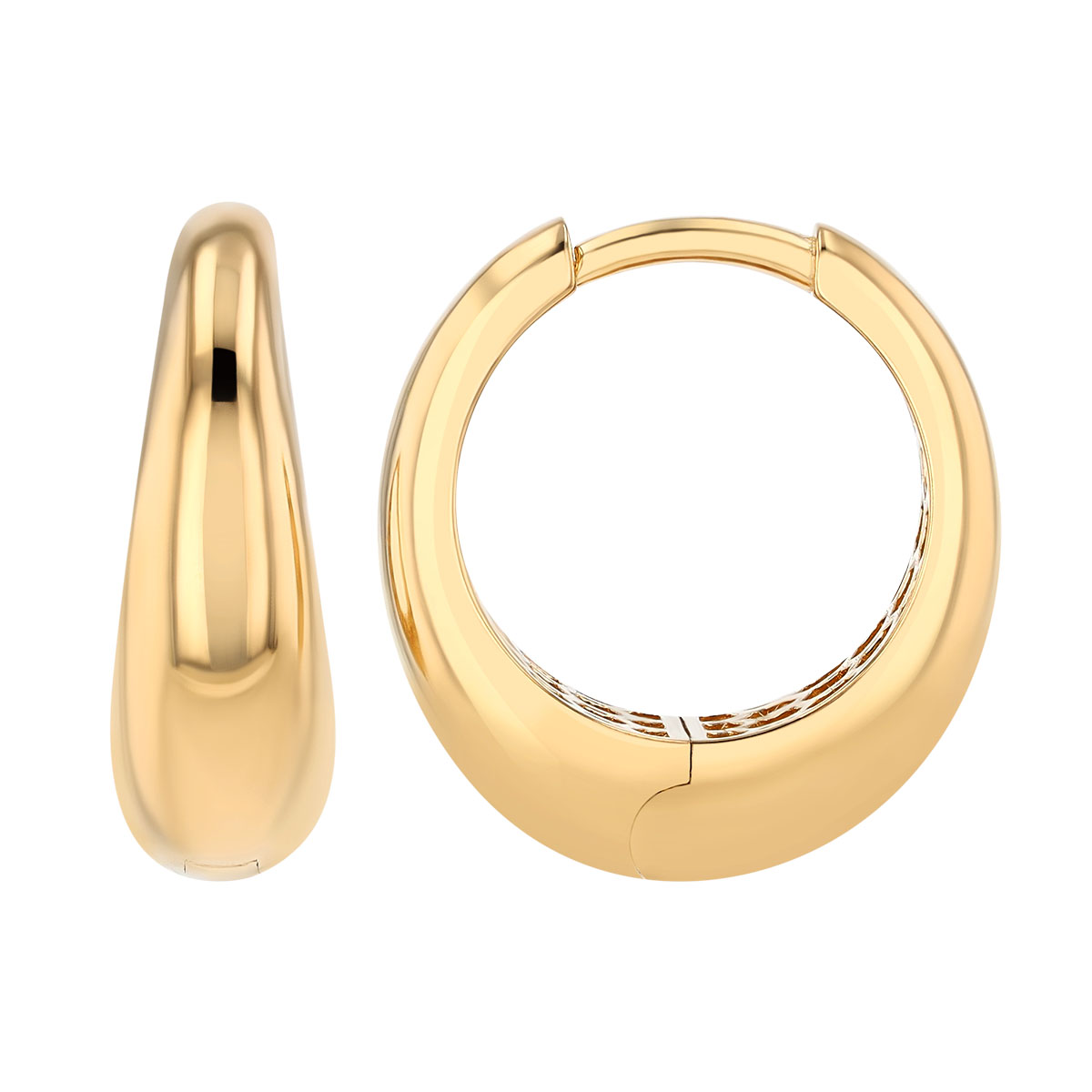 Zoe Chicco Yellow Gold Puffed Huggie Hoop Earrings
