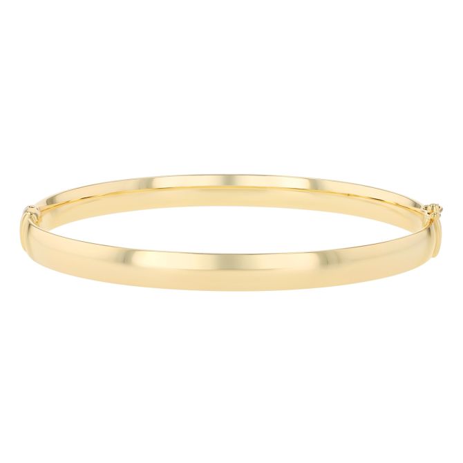 Yellow Gold Rounded Bangle Bracelet