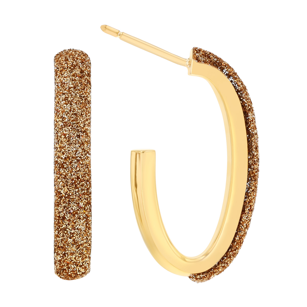Pesavento Gold on Gold Yellow Gold Vermeil Dust Oval Hoop Earrings