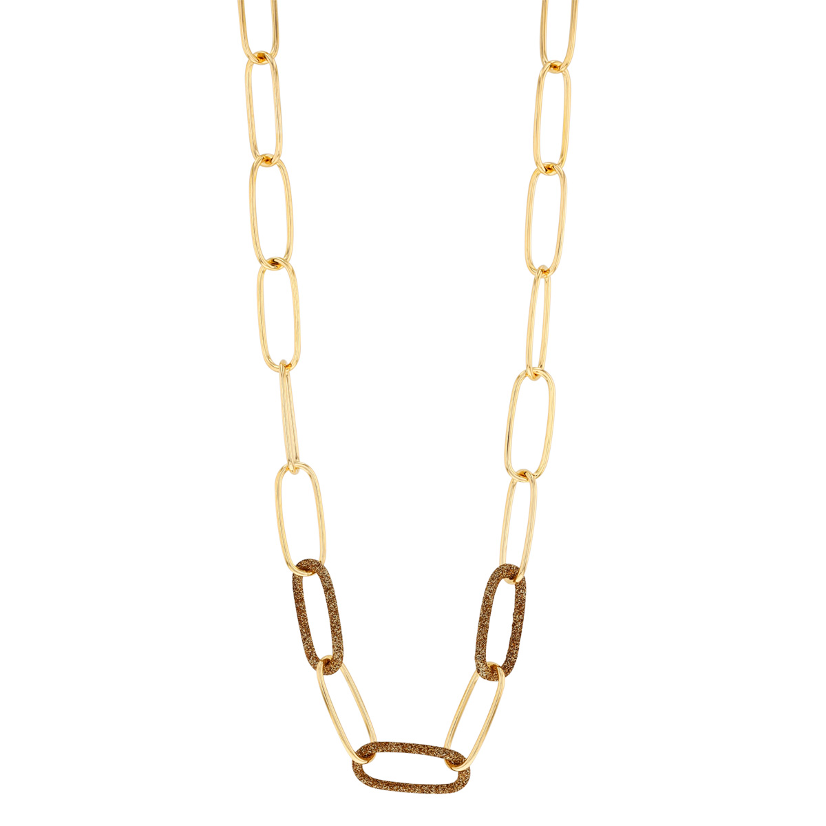 Pesavento Gold on Gold Yellow Gold Vermeil Dust Oval Link Necklace
