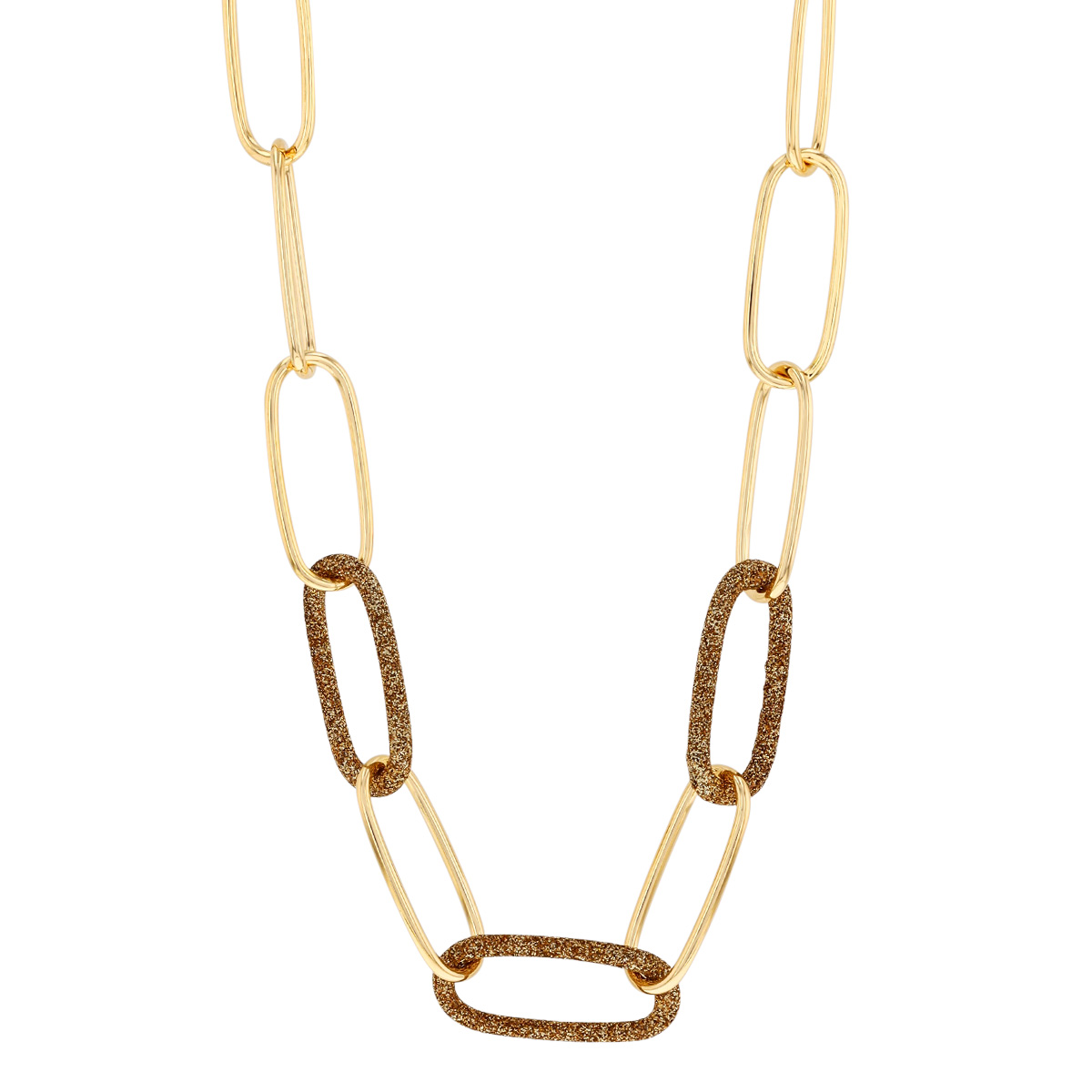 Pesavento Gold on Gold Yellow Gold Vermeil Dust Oval Link Necklace