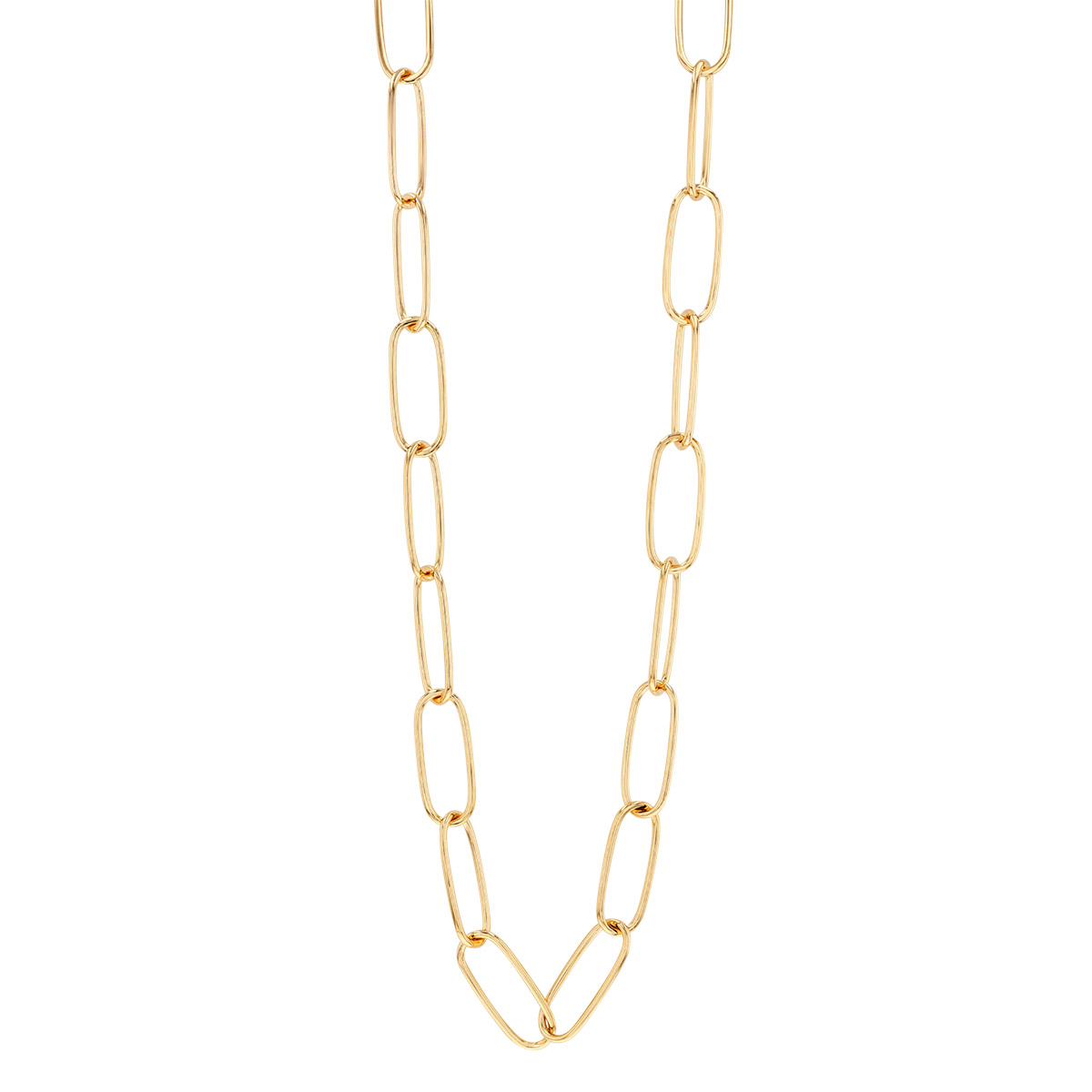 Pesavento Forever Chic Yellow Gold Vermeil Oval Link Necklace