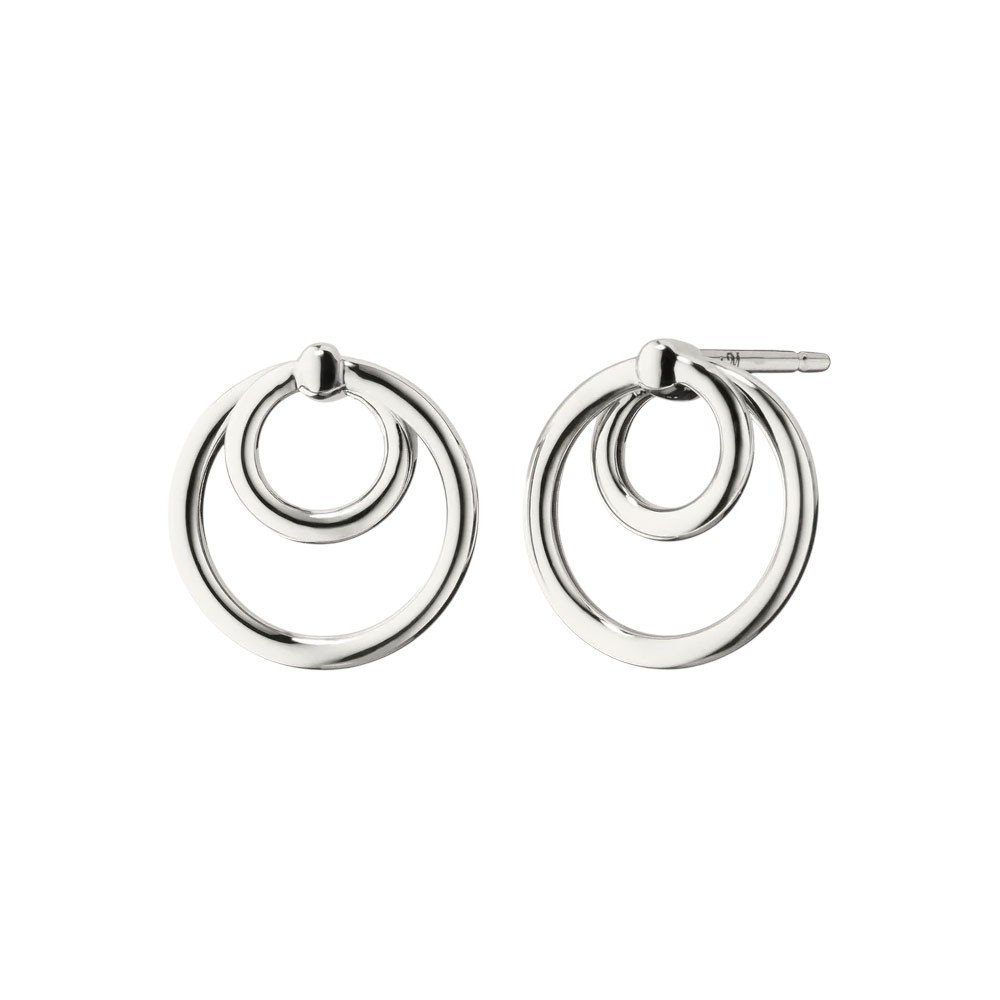 Monica Rich Kosann Sterling Silver Double Round Infinity Loop Earrings