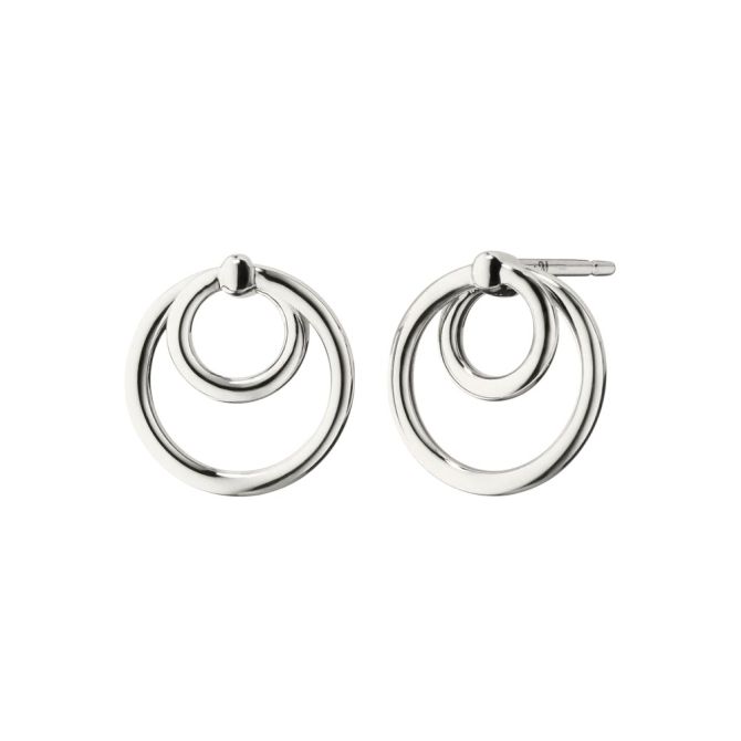 Monica Rich Kosann Sterling Silver Double Round Infinity Loop Earrings