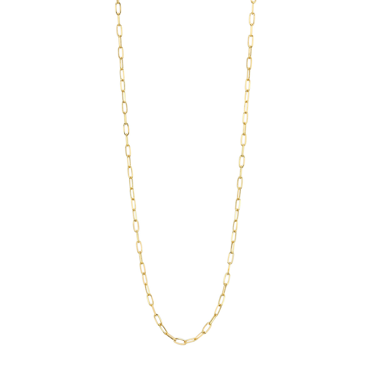 Yellow Gold 1.7 mm Paperclip Link Chain Necklace, 24
