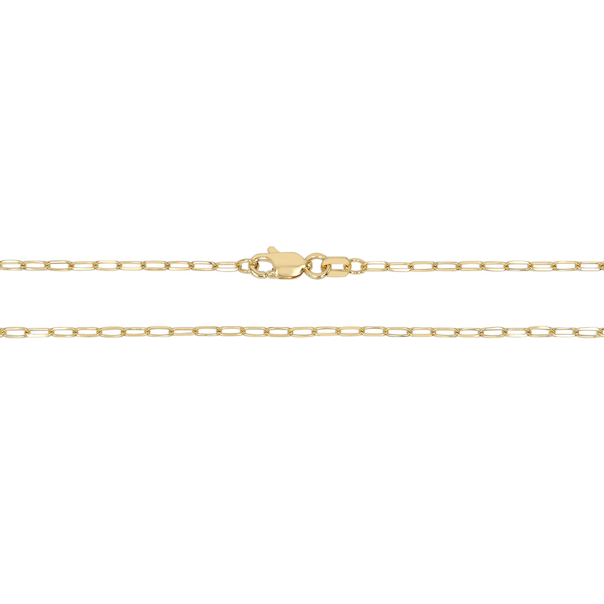 Yellow Gold 1.7 mm Paperclip Link Chain Necklace, 24