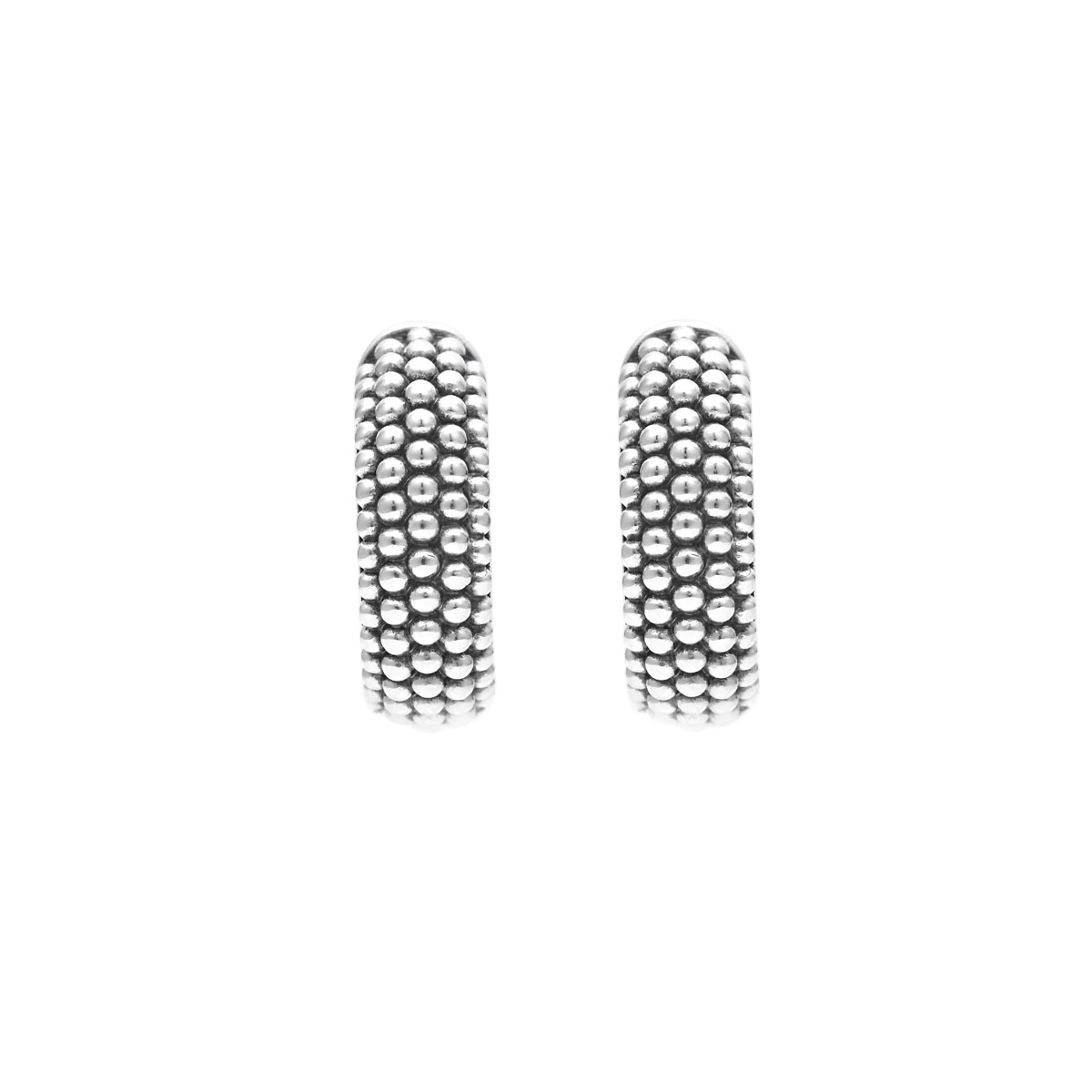 LAGOS Signature Caviar Sterling Silver Beaded Huggie Hoop Earrings