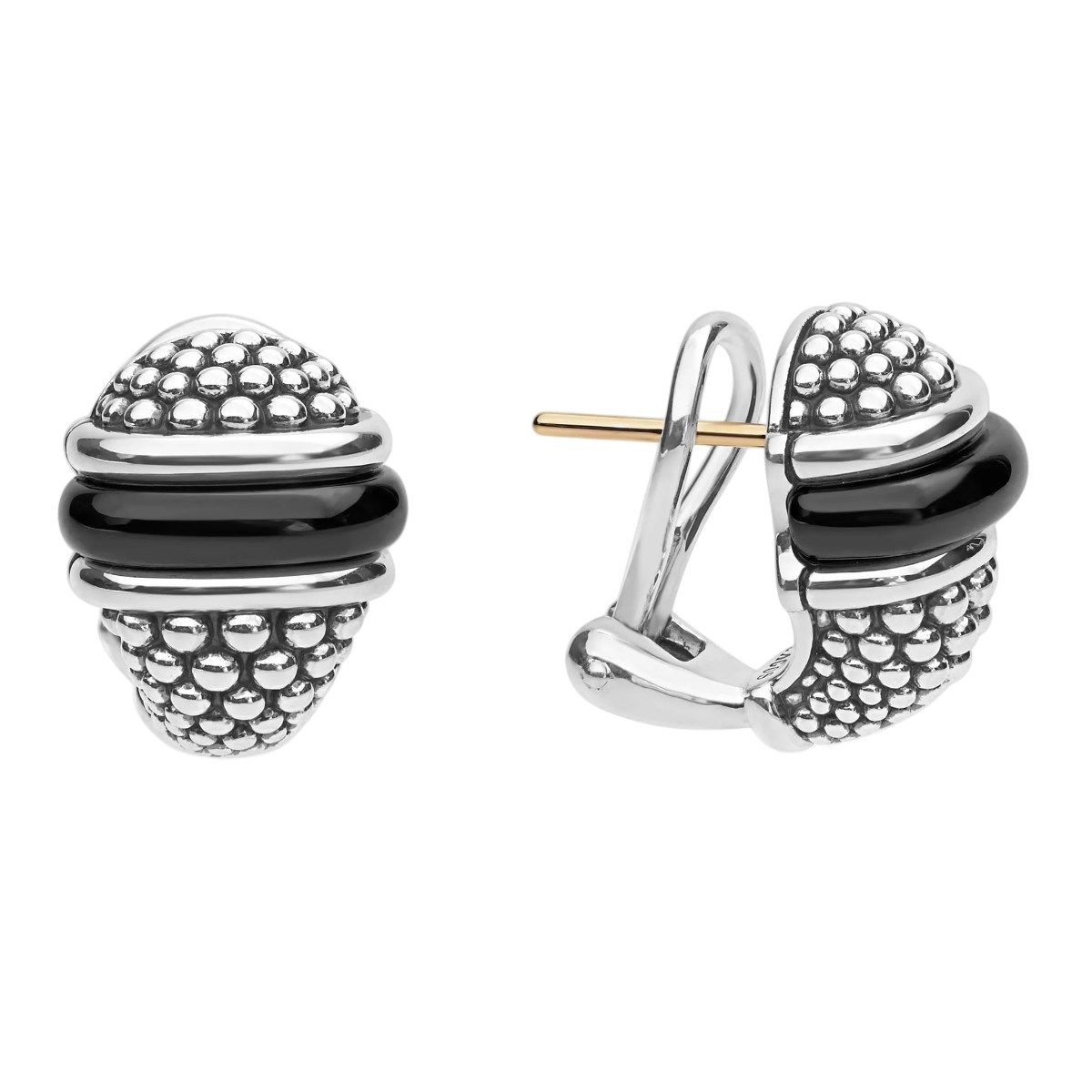 LAGOS Black Caviar Sterling Silver & Black Ceramic Stud Earrings