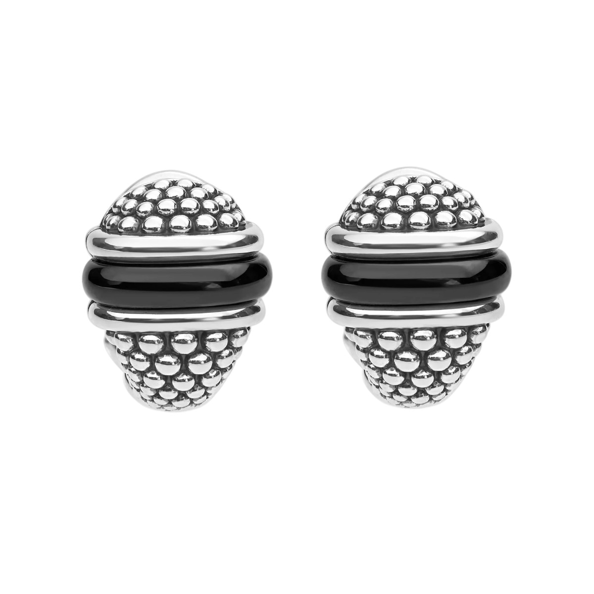LAGOS Black Caviar Sterling Silver & Black Ceramic Stud Earrings