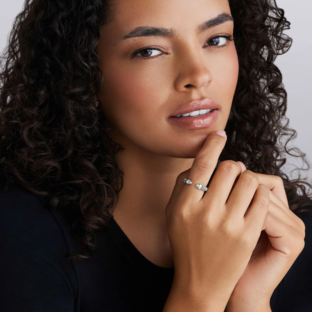 LAGOS Signature Caviar Sterling Silver Mini Versa Beaded Stacking Ring