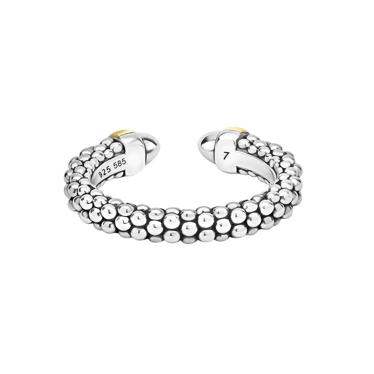 LAGOS Signature Caviar Sterling Silver & Yellow Gold Mini Versa Stacking Ring