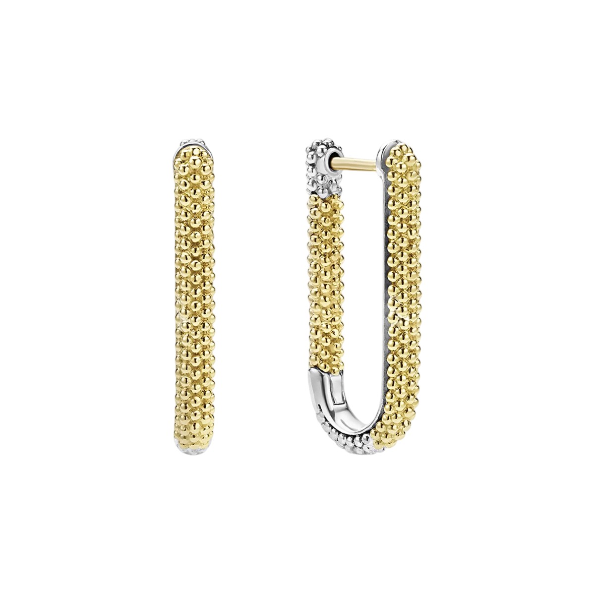 LAGOS Caviar Lux Yellow Gold & Sterling Silver Mini Caviar Beaded Hoop Earrings
