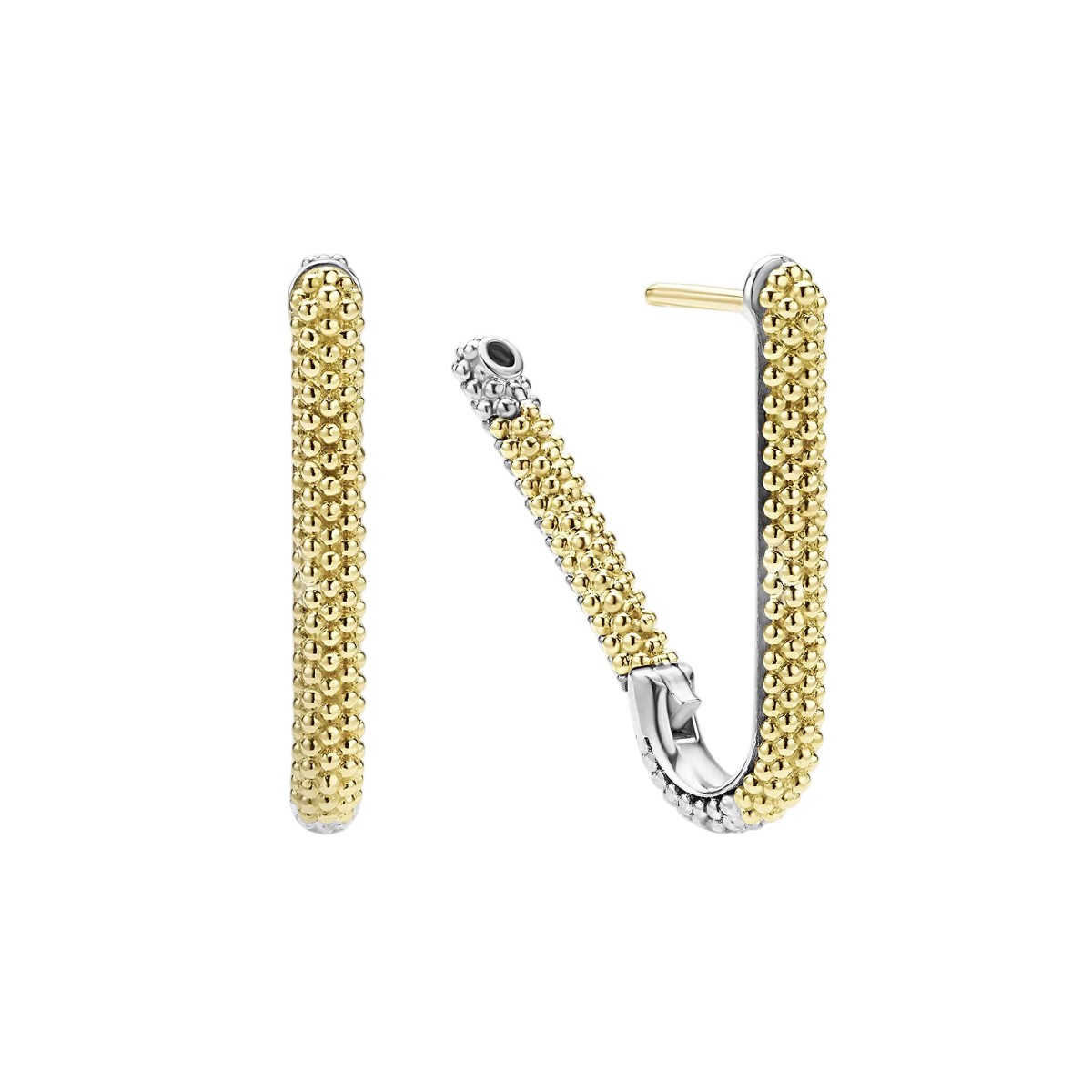 LAGOS Caviar Lux Yellow Gold & Sterling Silver Mini Caviar Beaded Hoop Earrings