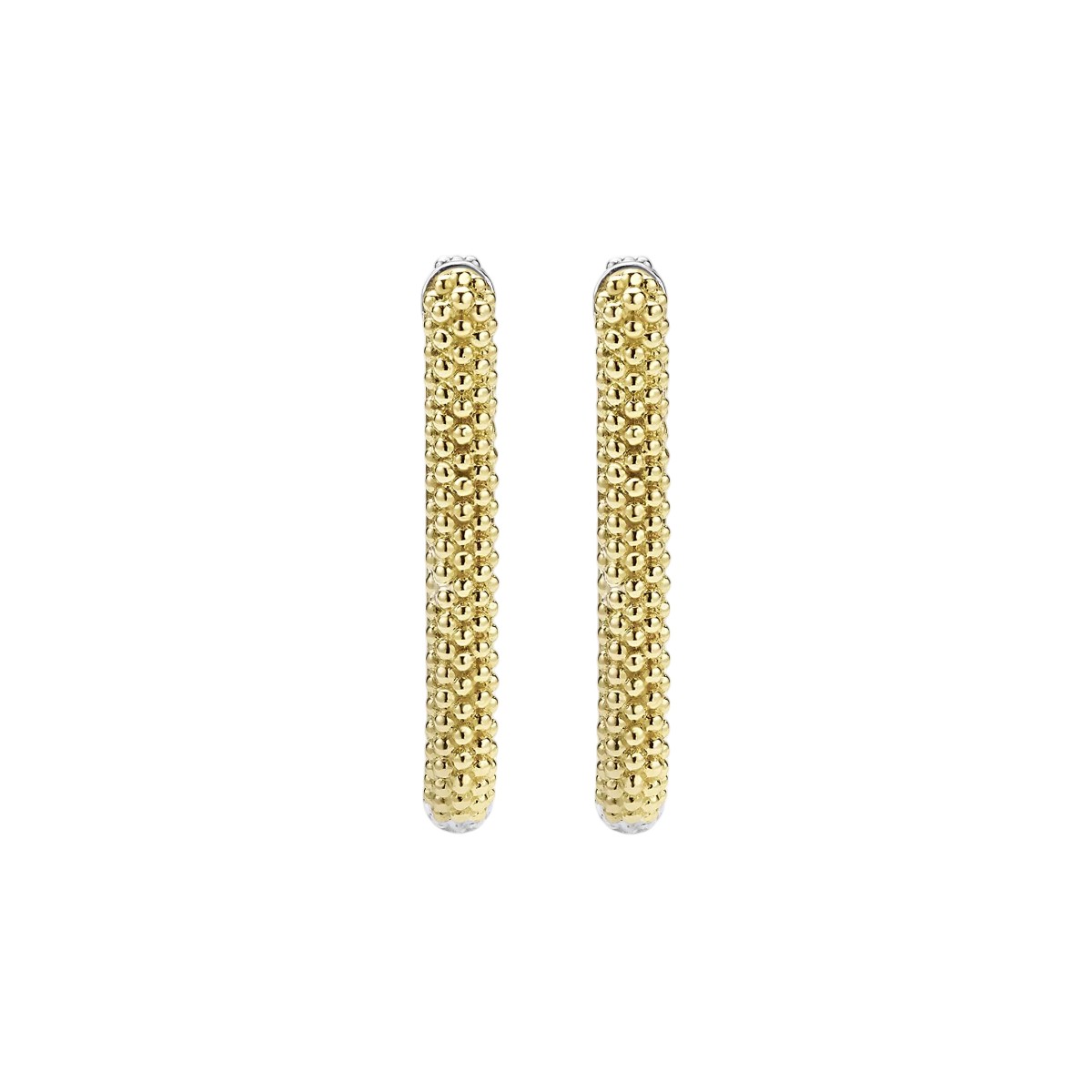LAGOS Caviar Lux Yellow Gold & Sterling Silver Mini Caviar Beaded Hoop Earrings