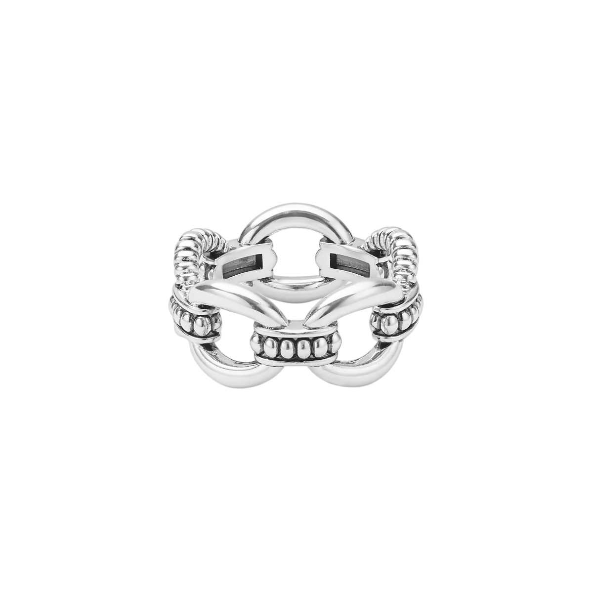 LAGOS Signature Caviar Sterling Silver Beaded Link Ring